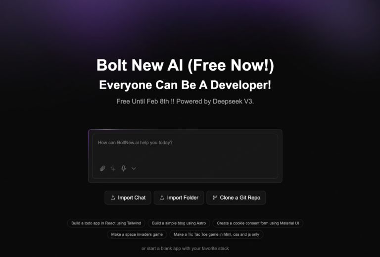 Bolt New AI: Cheapest AI coding Tools powered by deepseek V3